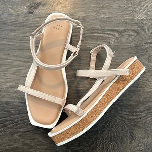 A New Day Nova Sporty Cork Square Toe Platform Sandals size 8 🤍